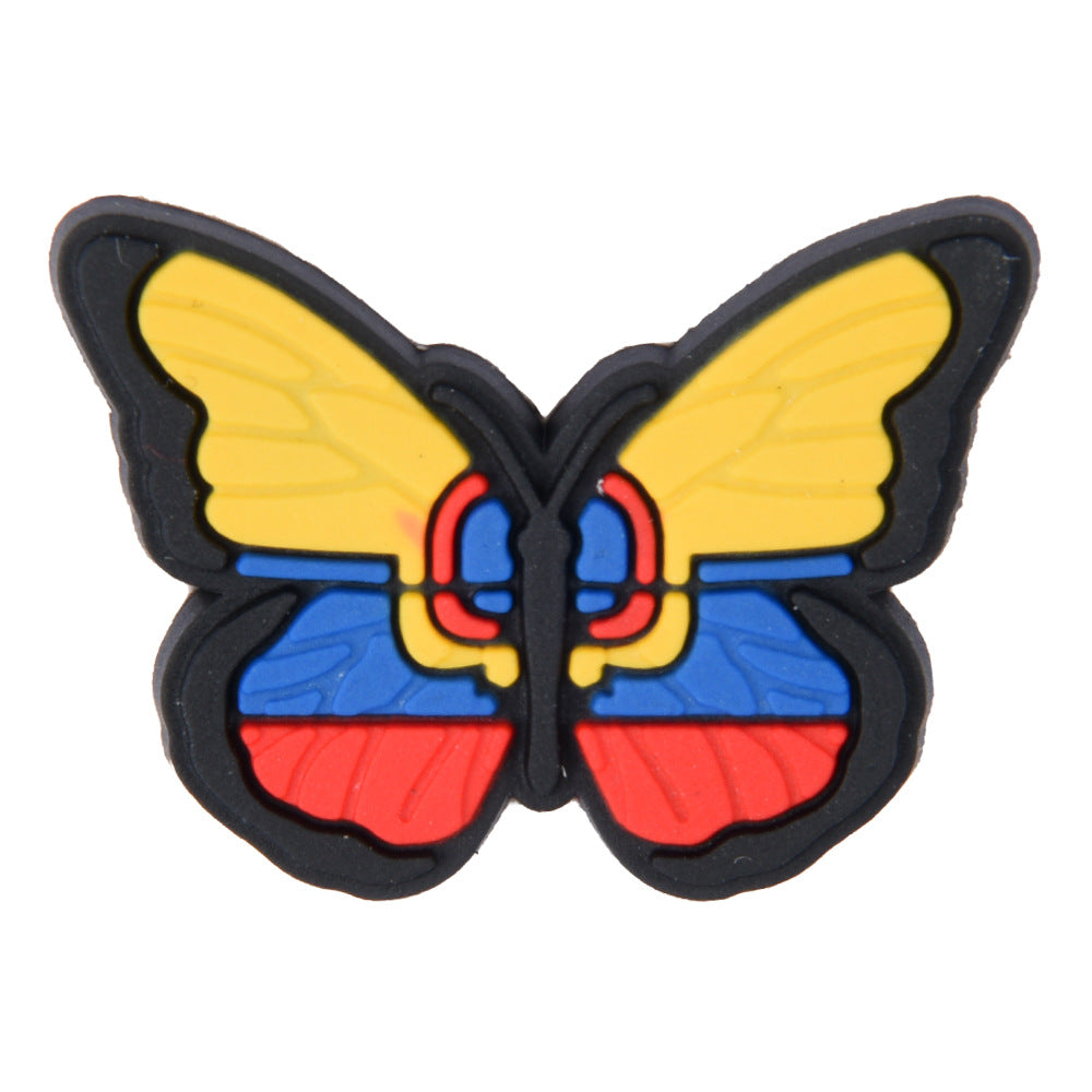 Al por mayor 50pcs PVC DIY Hole Shoes Accesorios Serie de cámaras Flores de zapatos